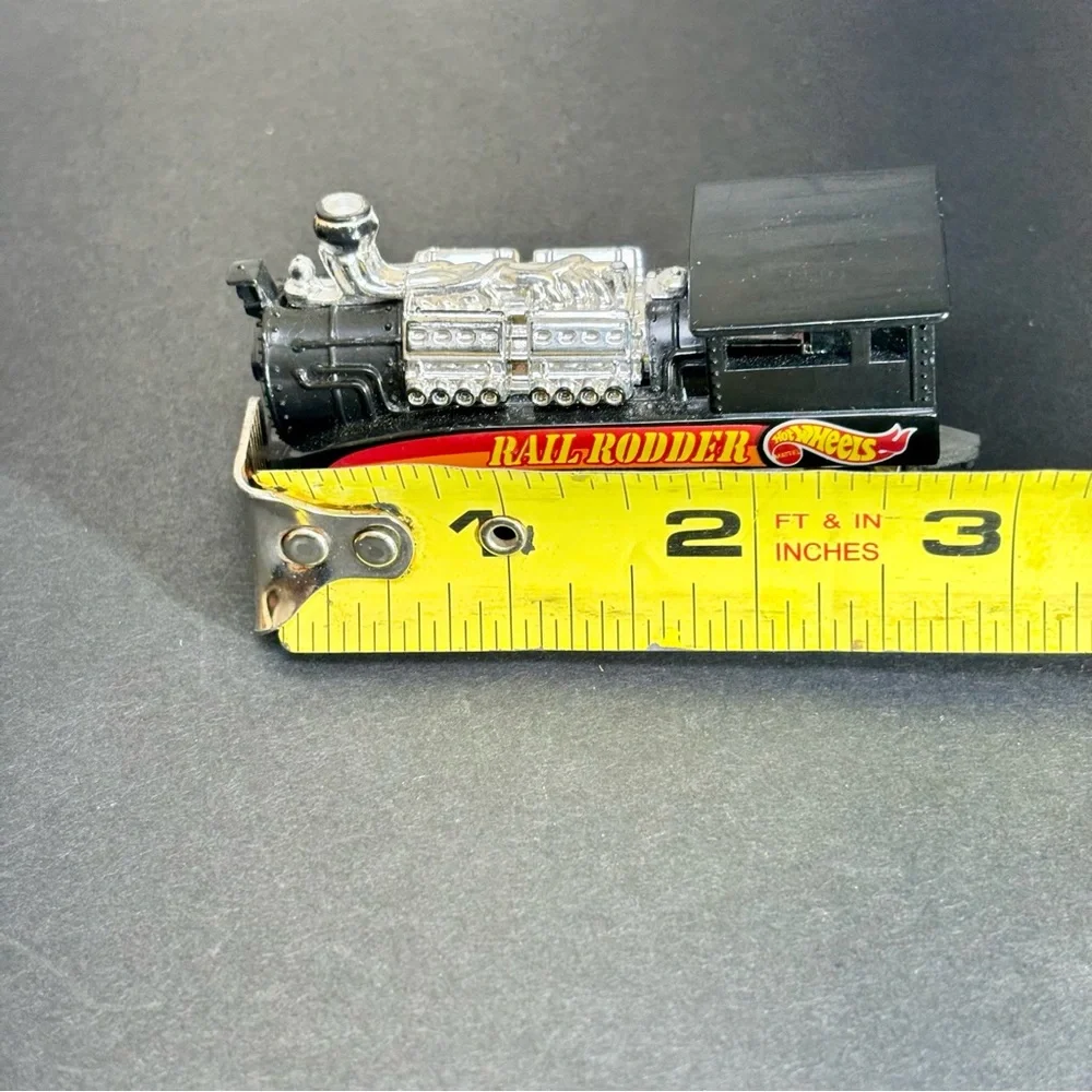 Vintage 1995 Hot Wheels Rail Rodder Train Locomotive Black‎ Orange Mattel